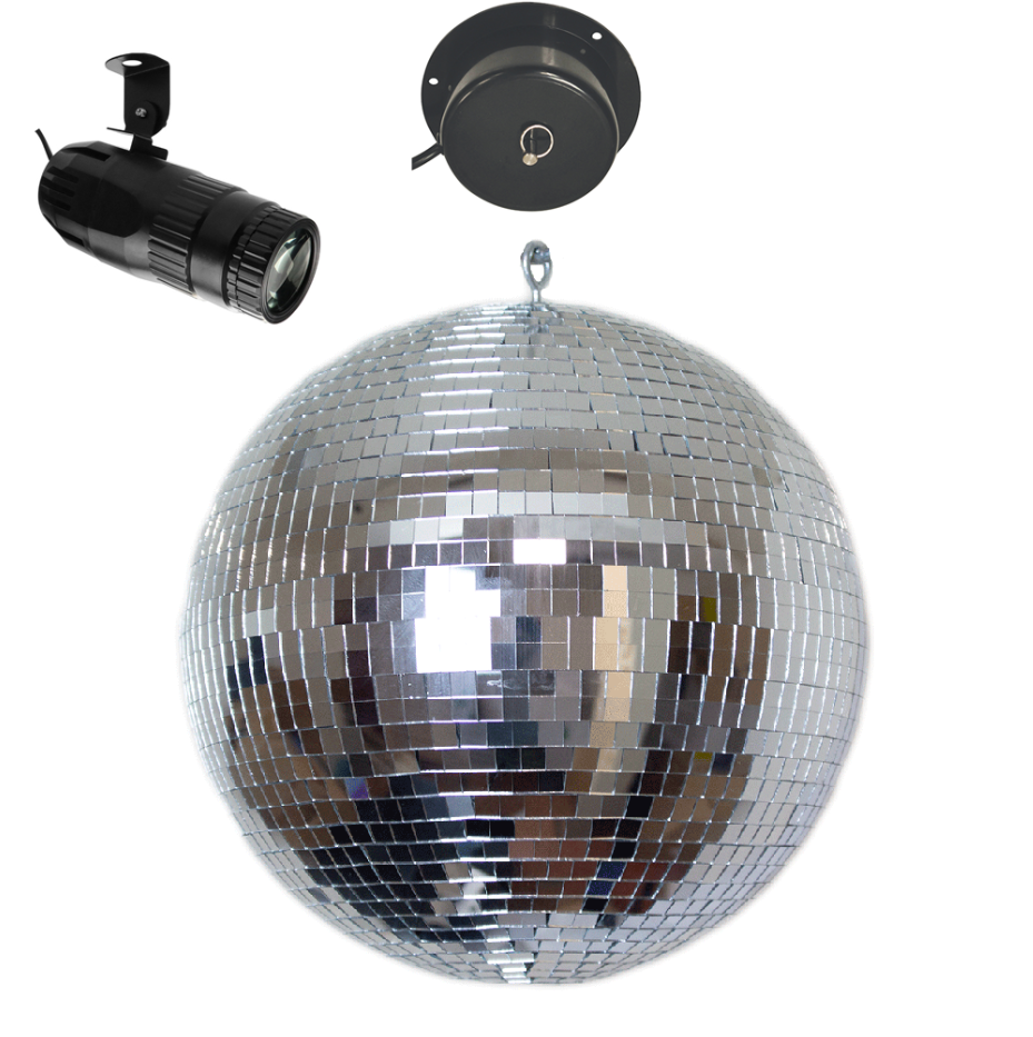 40 cm disco ball incl. motor and pinspot